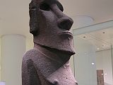 British Museum Top 20 10 Easter Island Hoa Hakananaia 10. Hoa Hakananai'a � Easter Island, 1000AD, 2.42m high. Easter Island is famous for its stone statues of human figures, known as moai. They were probably carved to commemorate important ancestors.  The stone statue has a heavy eyebrow ridge, elongated ears and oval nostrils. The clavicle is emphasized, and the nipples protrude. The arms are thin and lie tightly against the body; the hands are hardly indicated.